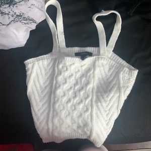 knit white cropped sweater